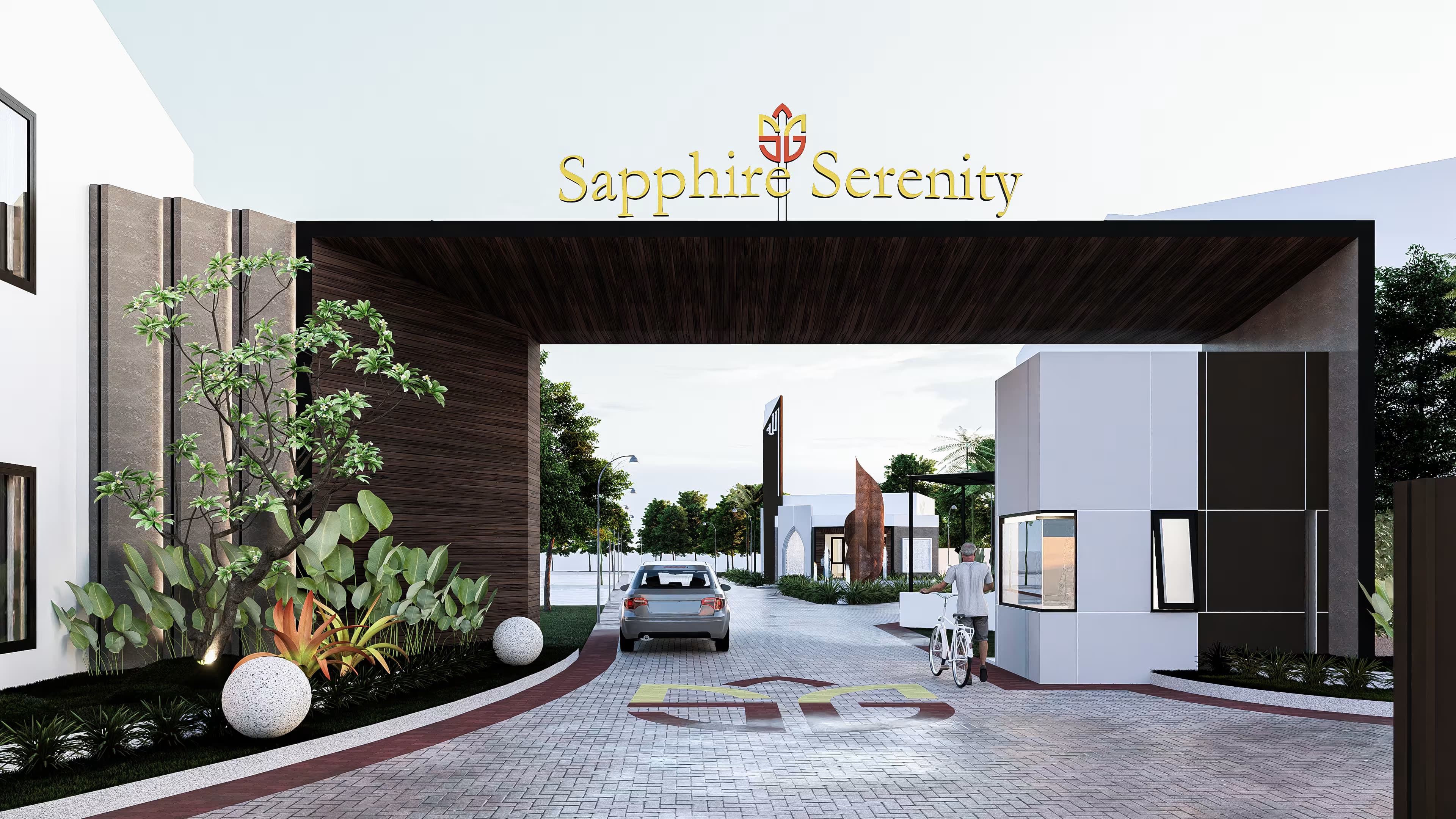 Tampak depan rumah modern Sapphire Serenity Adiwerna